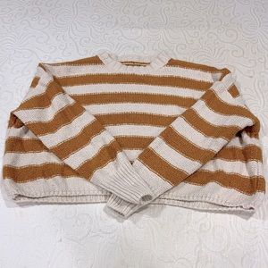 Billabong Brown and Cream Striped Sweater
